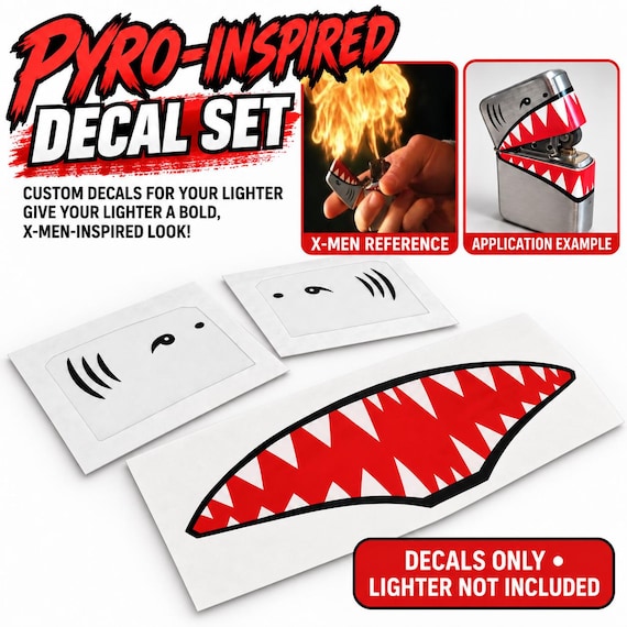 X2 XMEN PYRO Marvel Flip Top Lighter Decal Sticker Movie Prop