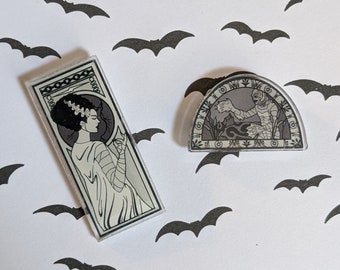The Bride and The Creature Acrylic mini pins set