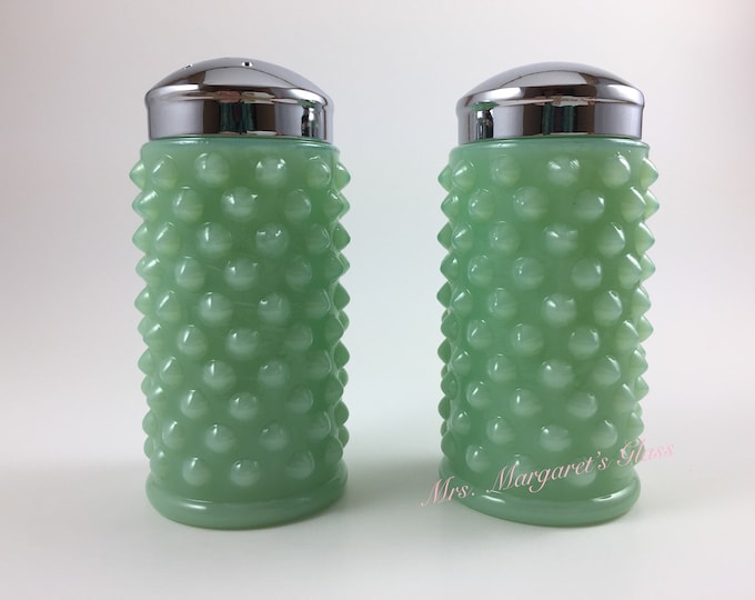 Mosser Glass Jadeite Hobnail Salt & Pepper Shakers