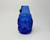 Wilkerson Glass Cobalt Blue Uranium Glow Santa Fairy Lamp