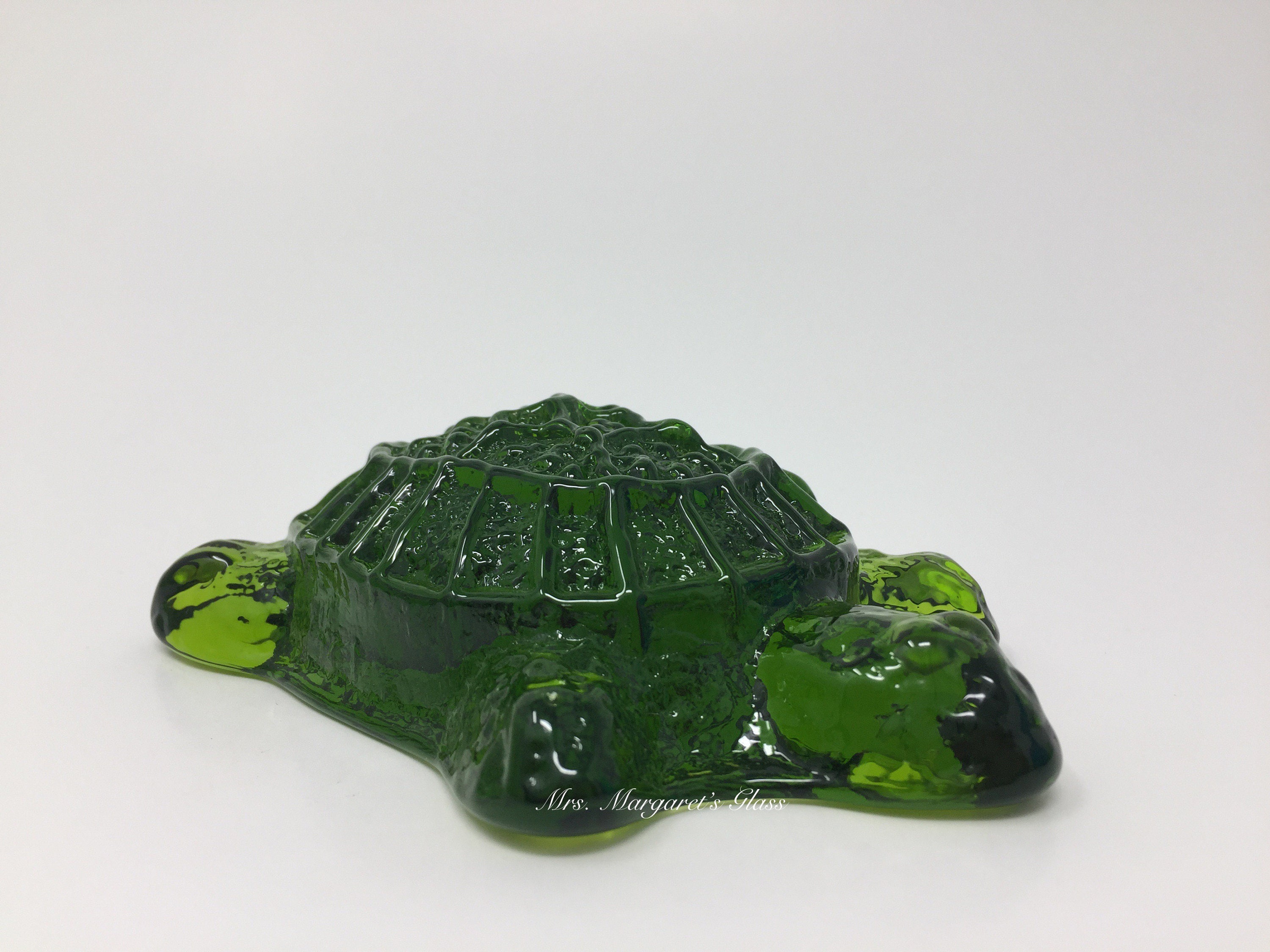 Blenko Glass Olive Green Turtle Critter