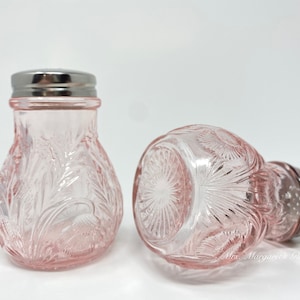 Mosser Glass Inverted Thistle Rose Pink Salt & Pepper Shakers