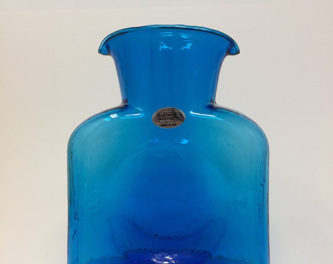 Blenko Glass Turquoise Blue 384 Water Bottle