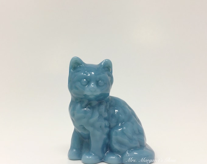 Mosser Glass Georgia Blue Cat Kitten Figure