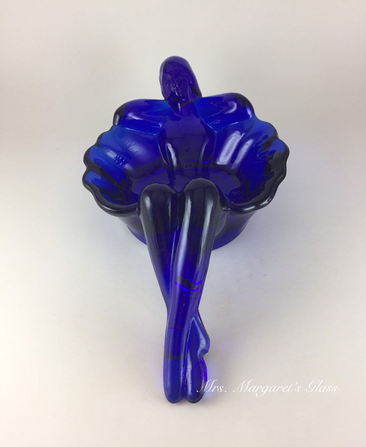 Mosser Glass Cobalt Blue Bathing Beauty Soap/ Trinket Dish