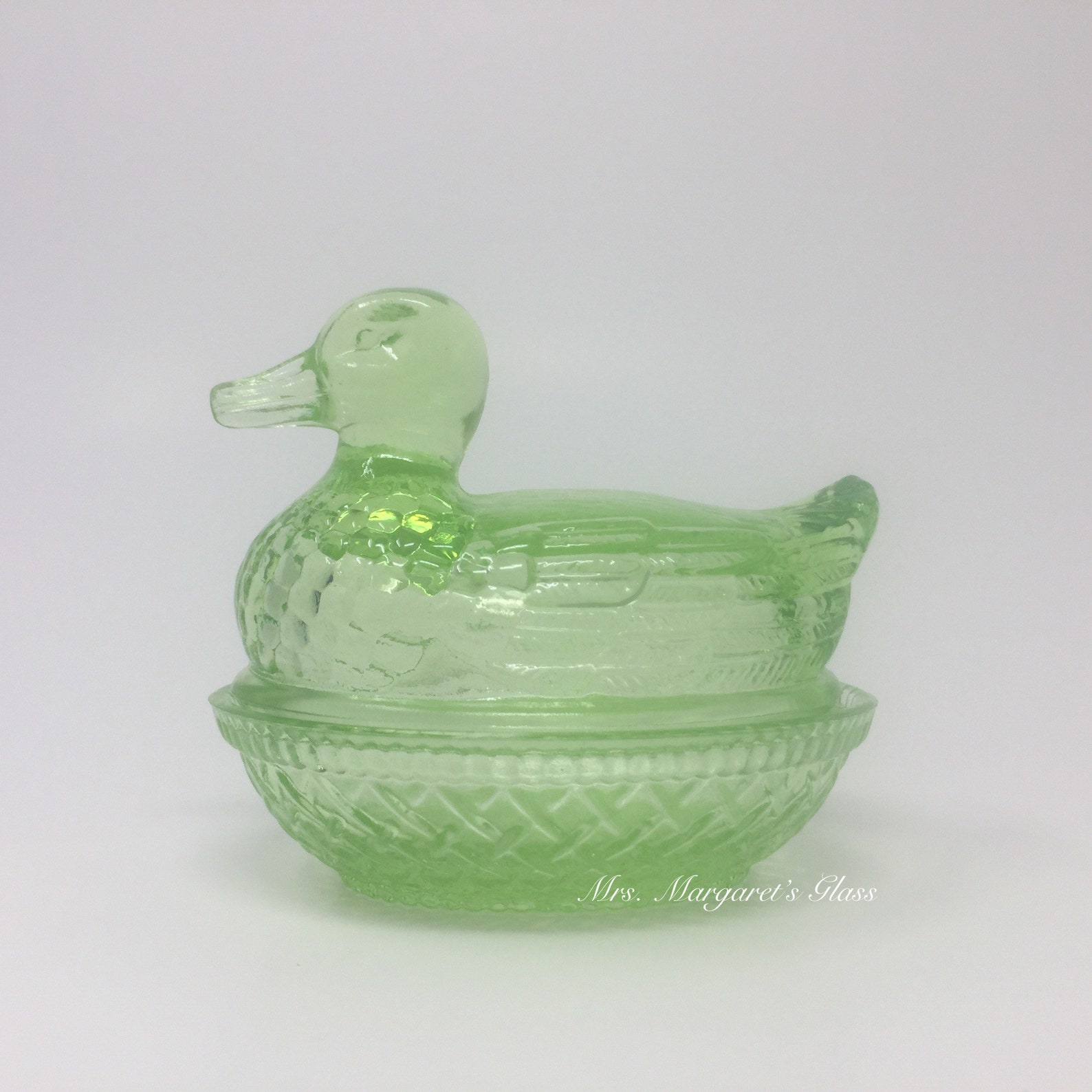 Uranium Glass Duck Bowl
