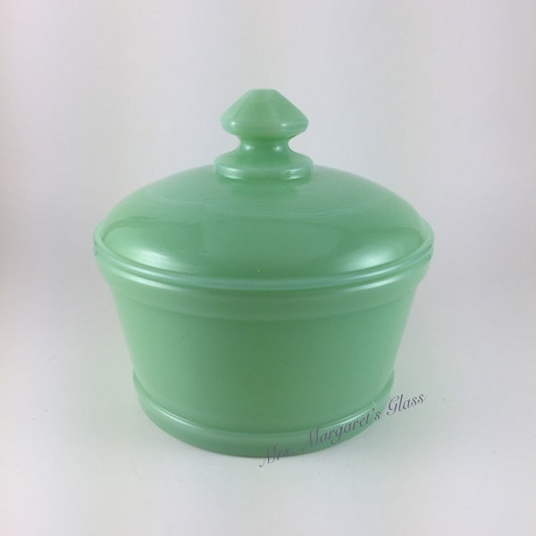 Mosser Glass Jadeite Butter Tub/ Covered Dish