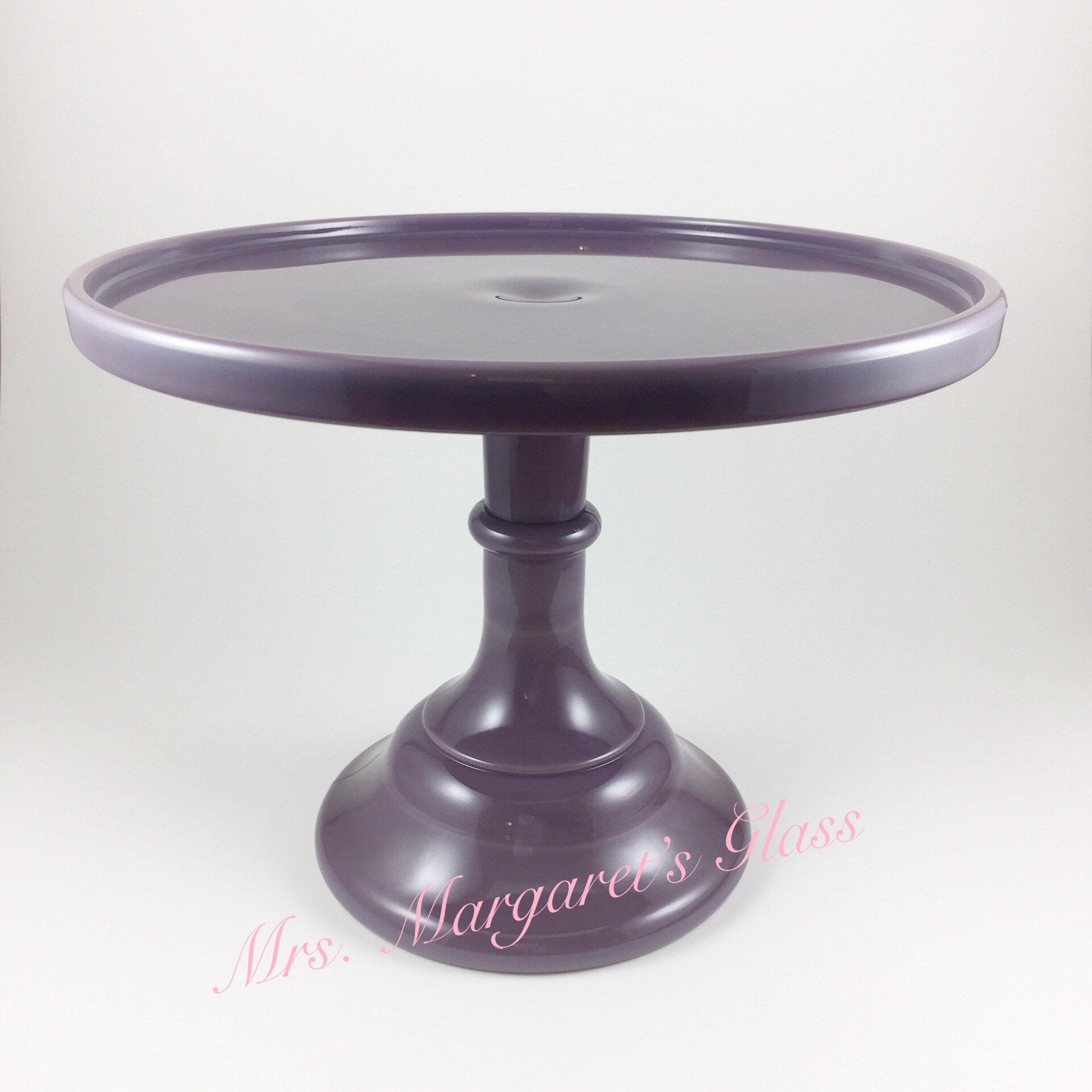 Mosser Glass 9 Eggplant Purple Cake Stand