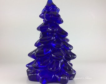 Mosser Glass 5.5" Cobalt Blue Christmas Tree