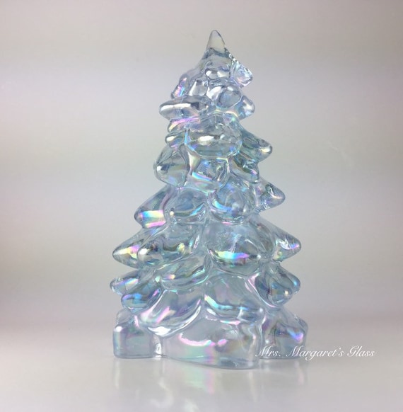 Mosser Glass Large 8 Winter Glow Carnival Iridescent Christmas Tree 