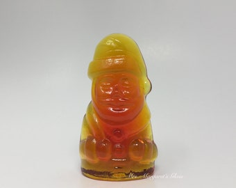 Blenko Glass Tangerine Christmas Santa Claus Figure