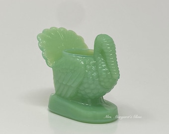 Mosser Glass Jadeite Turkey Toothpick Holder