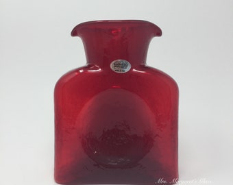 Blenko Glass Ruby Red 384 Water Bottle