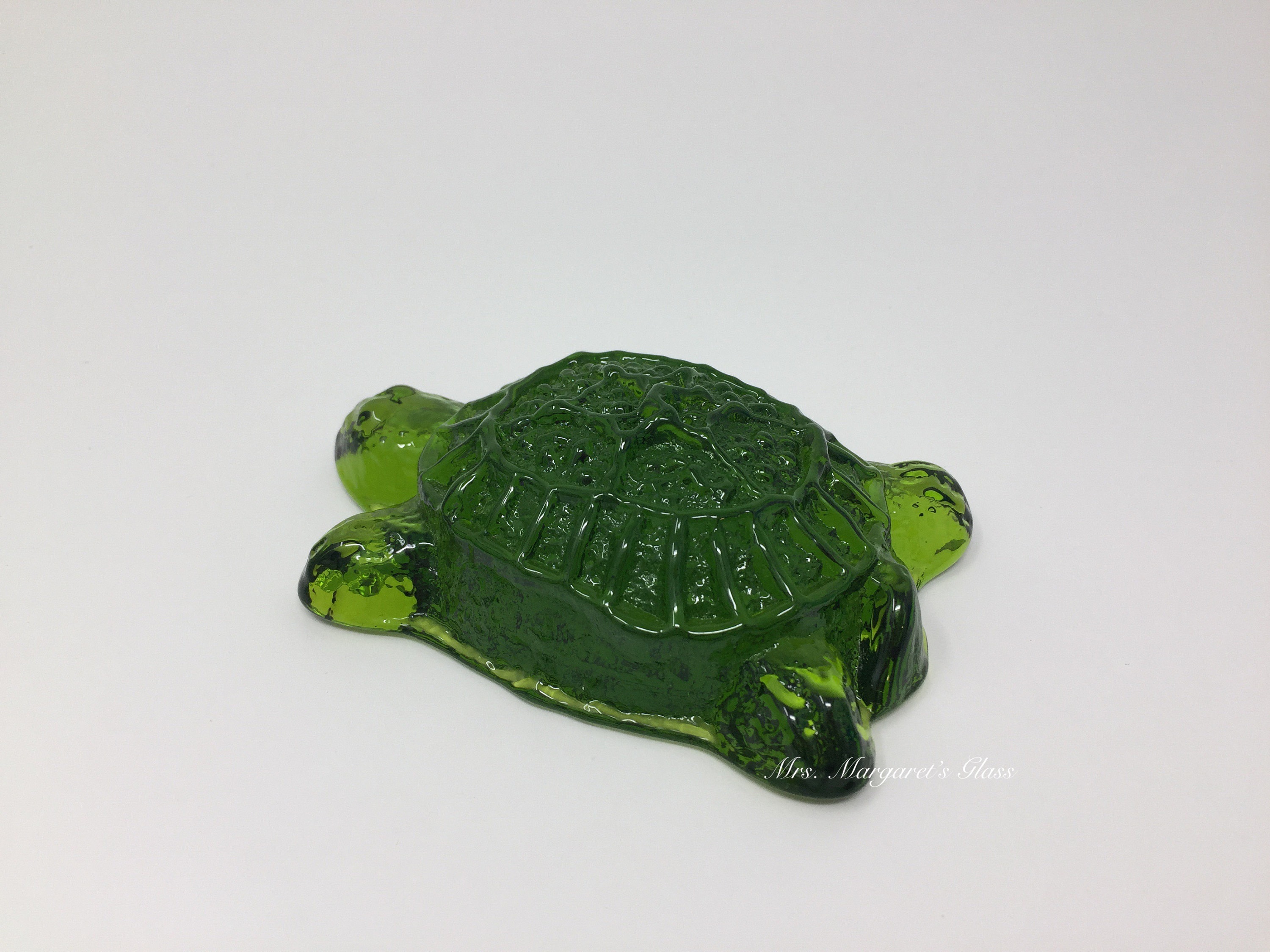 Blenko Glass Olive Green Turtle Critter