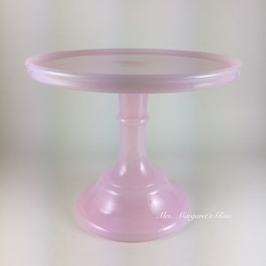 Mosser Glass 6&quot; Pink Crown Tuscan Cake Stand