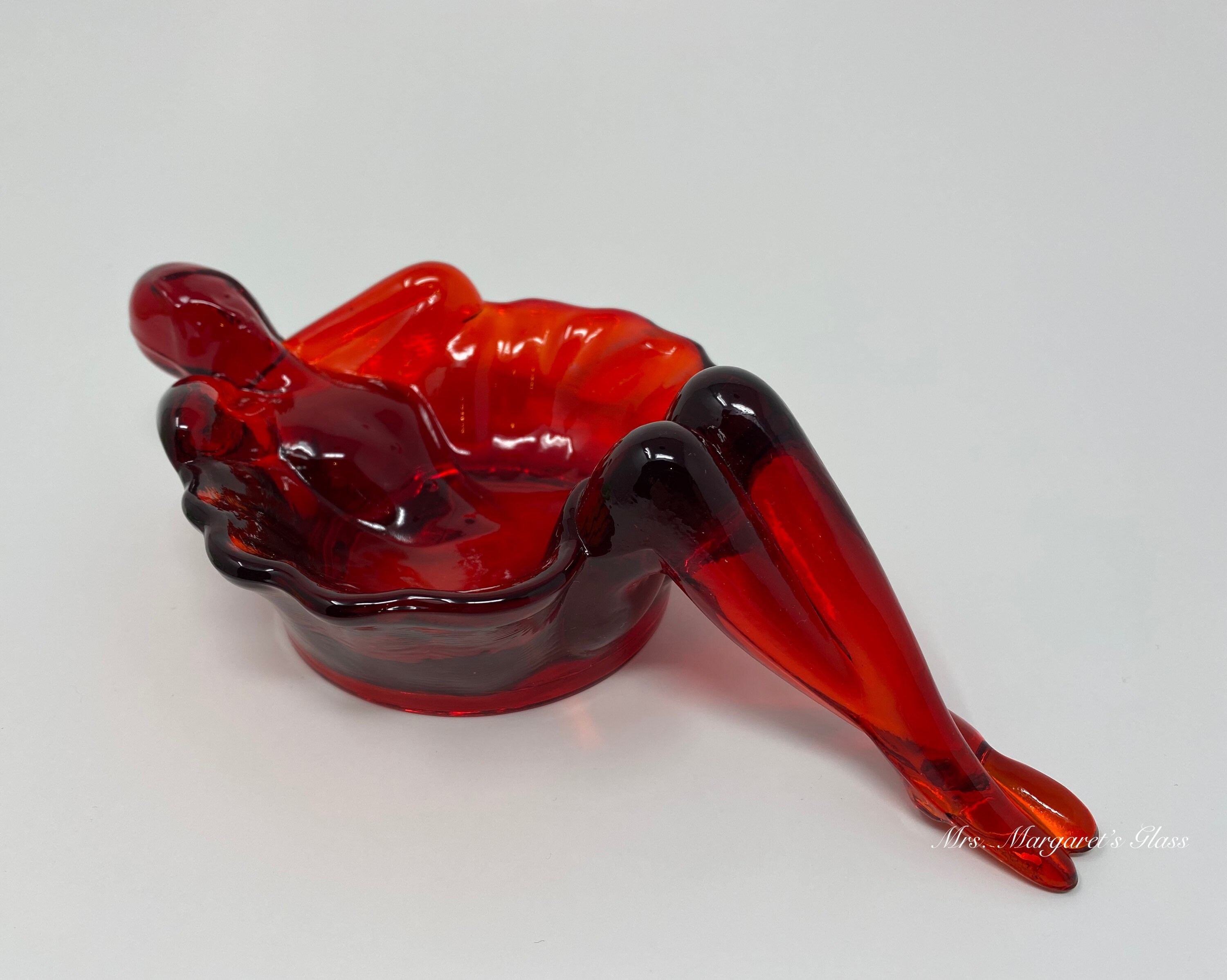 Mosser Glass Ruby Red Bathing Beauty Soap/ Trinket Dish