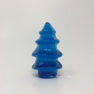 Blenko Glass Turquoise Blue Christmas Tree Figure
