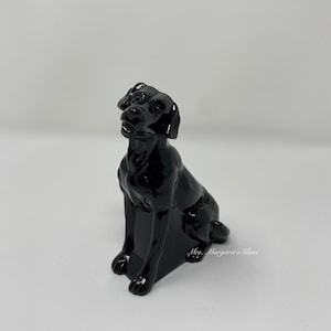 Mosser Glass Milk Black Labrador Retriever Dog Figure