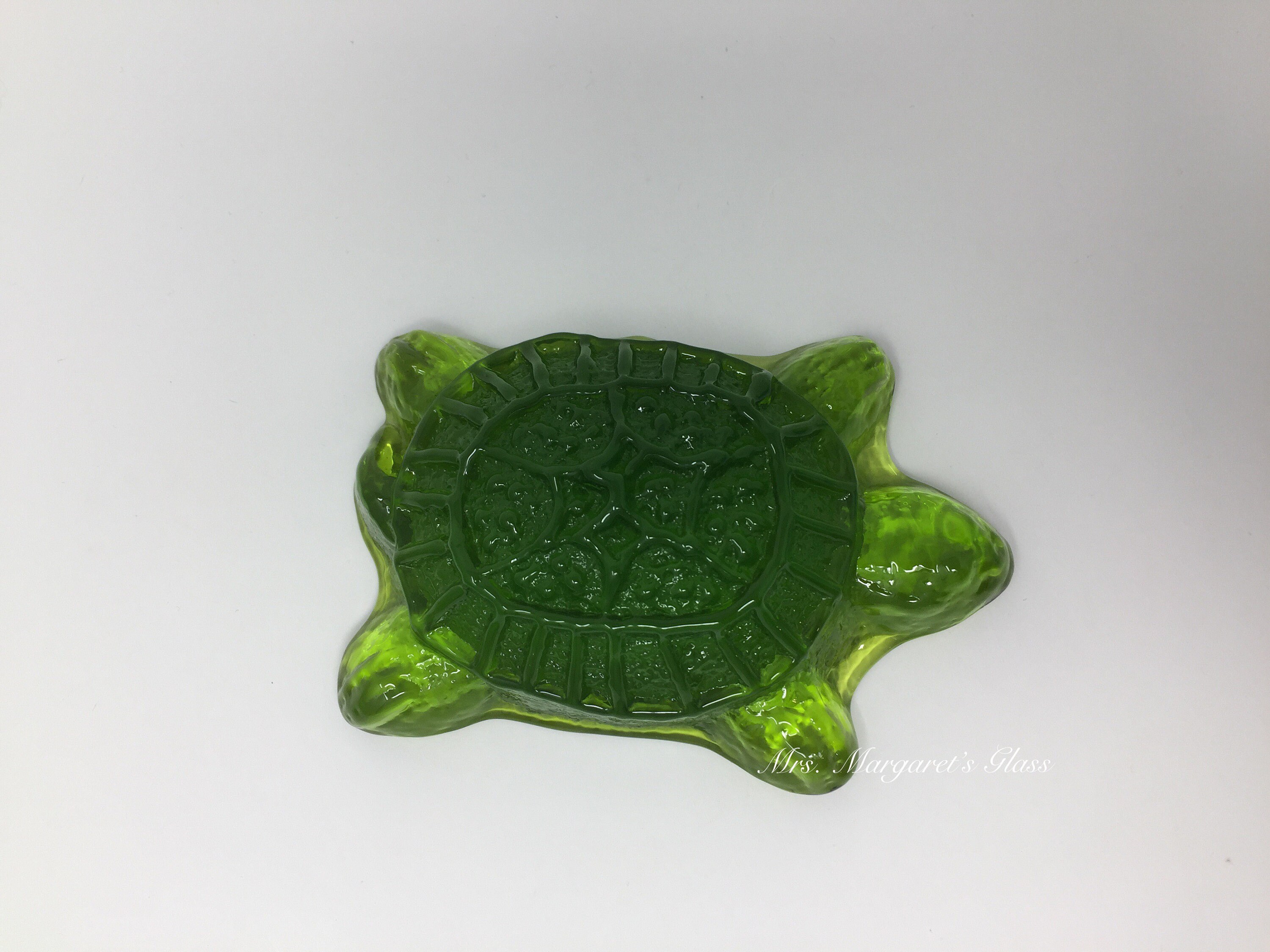 Blenko Glass Olive Green Turtle Critter