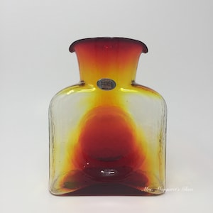 Blenko Glass Tangerine Orange 384 Water Bottle