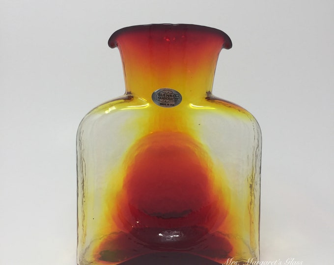 Blenko Glass Tangerine Orange 384 Water Bottle