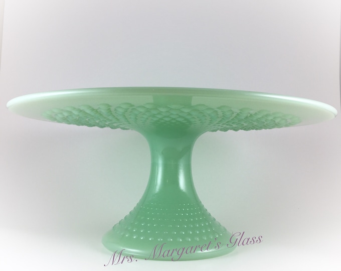 Mosser Glass Jadeite Hobnail Cake Stand