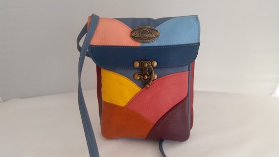 multi coloured leather shoulder bag