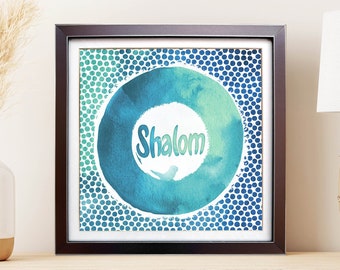 Shalom wall art | Mandala wall art | Hebrew wall art