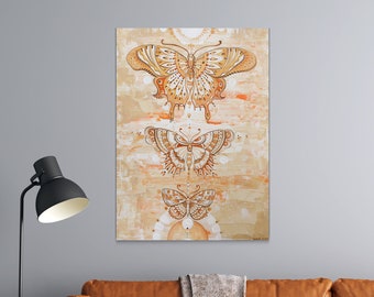 Butterfly Wall Art - Original Painting - 29" x 21" - TatiART