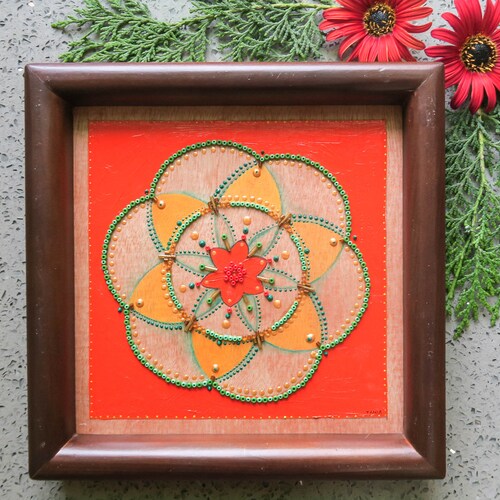 Shops Wood Mandala Wall Art - dots & beads