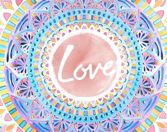 Love wall art | Mandala wall art | Love gift