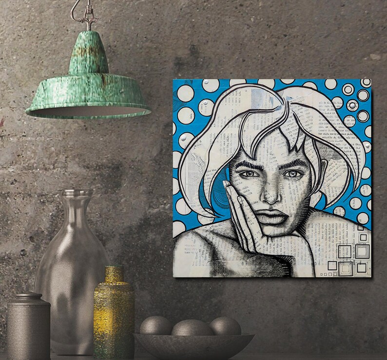 Pop Art Portrait Woman Face Painting Pop Art Face Pop Art Etsy