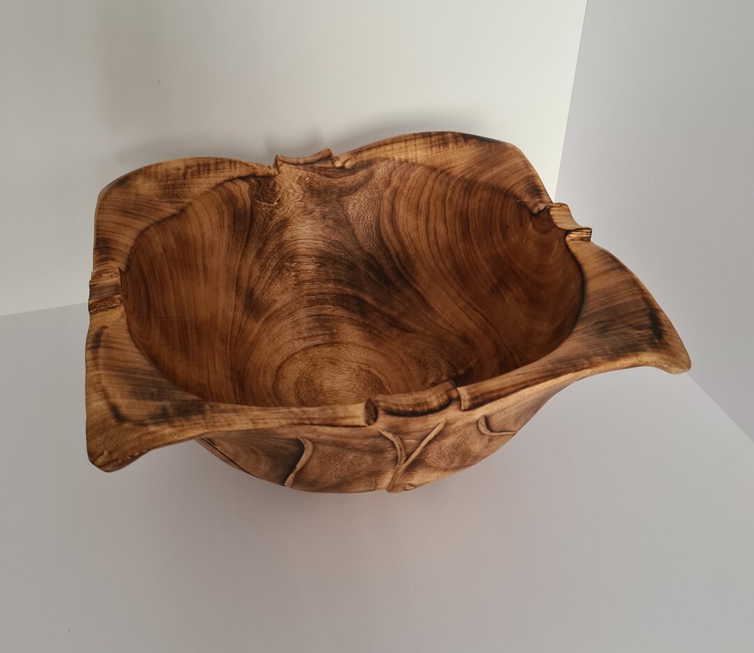 Large Wooden Serving Bowls Wooden Bowls for Salad Size Etsy