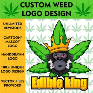 Custom Weed Logo Design|Hemp Logo Design|Marijuana Logo Design|Cartoon Weed Logo Design|Mascot Hemp Logo|HandDrawing Logo|Unlimited Revision