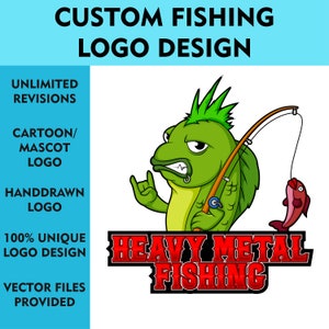 Custom Fishing Logo Design | Bass Fishing Logo Design | Shark Logo | Aquarium Logo | Cartoon Logo | Hand Drawing Logo | Unlimited Revision