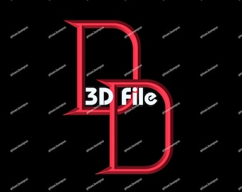 LEER DESCRIPCIÓN Archivos STL digitales Logotipo de cofre inspirado en Daredevil (archivos imprimibles en 3D)