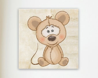 Cute Mouse Printable Art File, Baby Mouse Painting Art for Kids Room Wall Art, Download Large JPG Print Files, DIY Decor for Nursery, SVG
