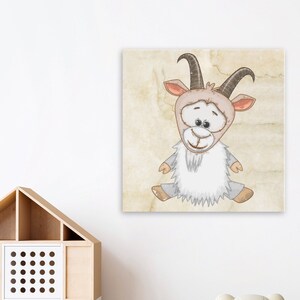Cute Goat Printable Art File, Baby Goat Painting Art for Kids Room Wall Art, Download Large JPG Print Files, DIY Decor for Nursery, SVG