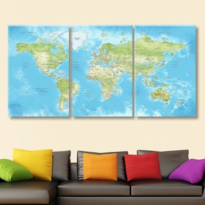 Weltkarte Biospähren Leinwand Kunst, Einzigartiges Design Reisegeschenk, Einzigartiges Geschenk zu Hause oder im Büro