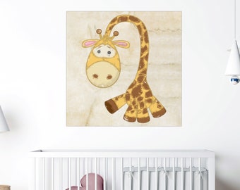 Cute Giraffe Printable Art File, Baby Giraffe Painting  Art for Baby Room Wall Art, Download XL JPG Print Files, DIY Decor for Nursery