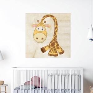 Cute Giraffe Printable Art File, Baby Giraffe Painting  Art for Baby Room Wall Art, Download XL JPG Print Files, DIY Decor for Nursery