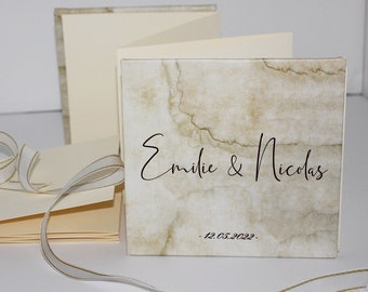 Personalized Guest Book, Custom Wedding Reception Guest or Signing Book, Engagement Party or Wedding, Modern Alternative Accordion Book