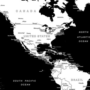 World Map Files Printable, Black and White Downloadable Large Decor Map ...