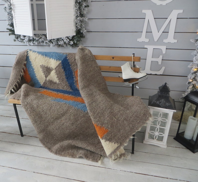 Scandinavian Wool Blanket Queen Size Bed Cover Gray Wool Etsy