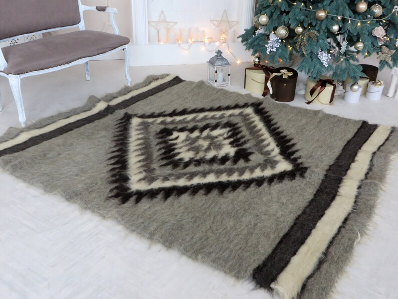 Scandinavian Wool Blanket Queen Size Bed Cover Gray Wool Etsy