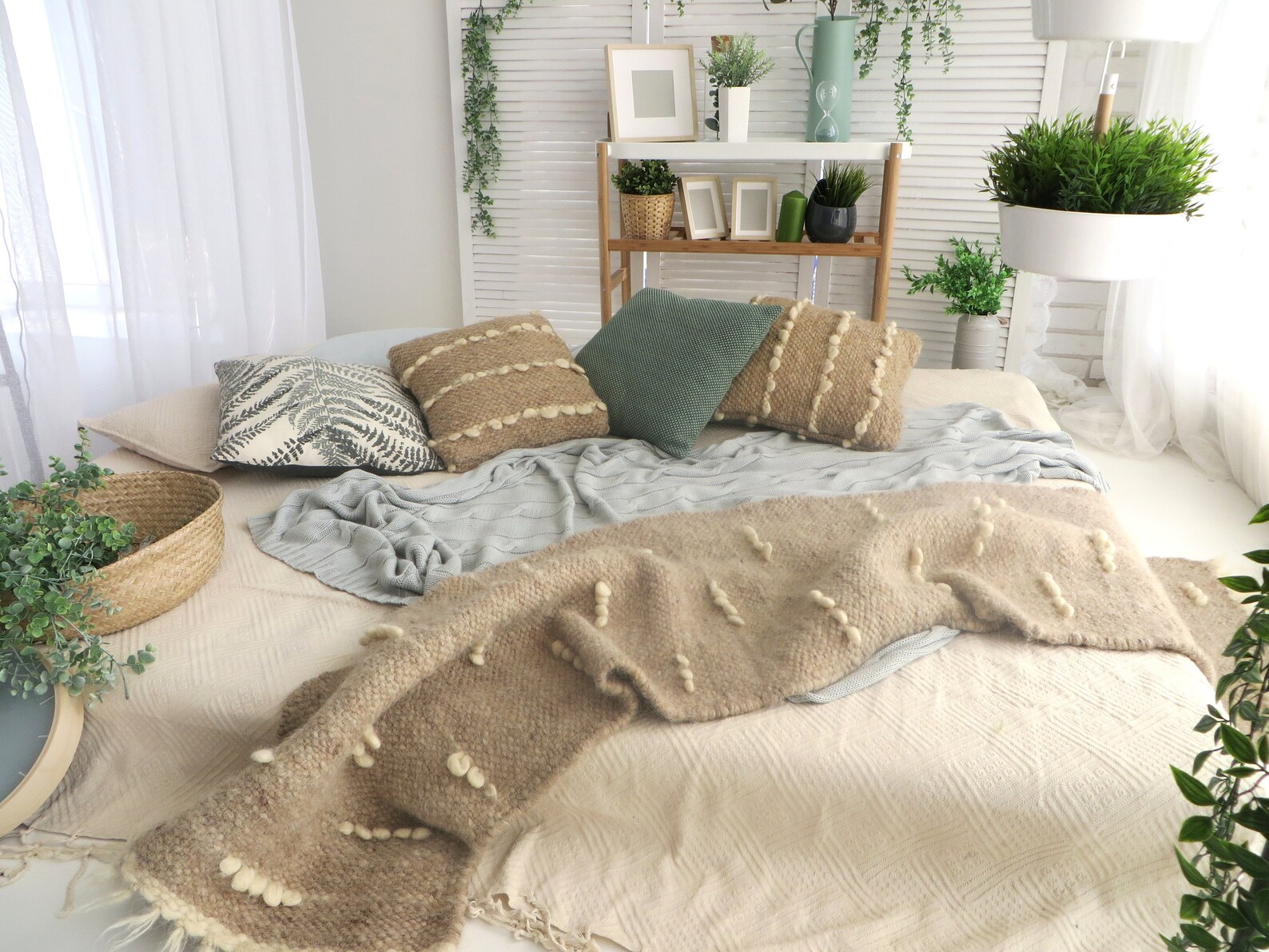 Beige Throws Throws and Pillows Bed Decor Decorative Pillows Etsy