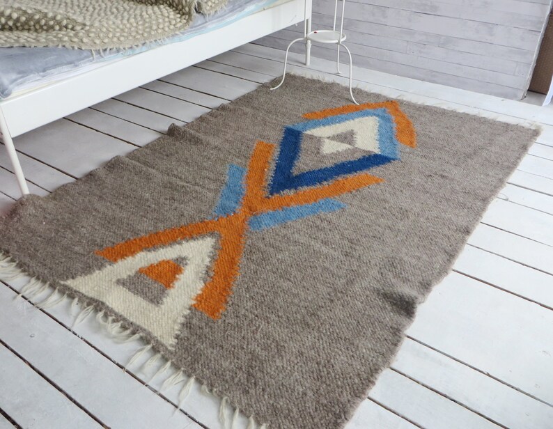 Scandinavian Wool Blanket Queen Size Bed Cover Gray Wool Etsy