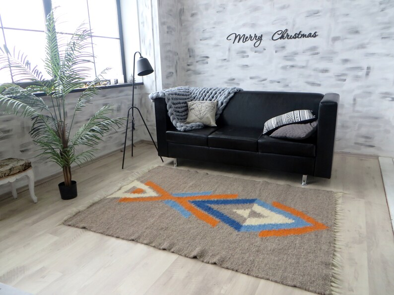 Scandinavian Wool Blanket Queen Size Bed Cover Gray Wool Etsy