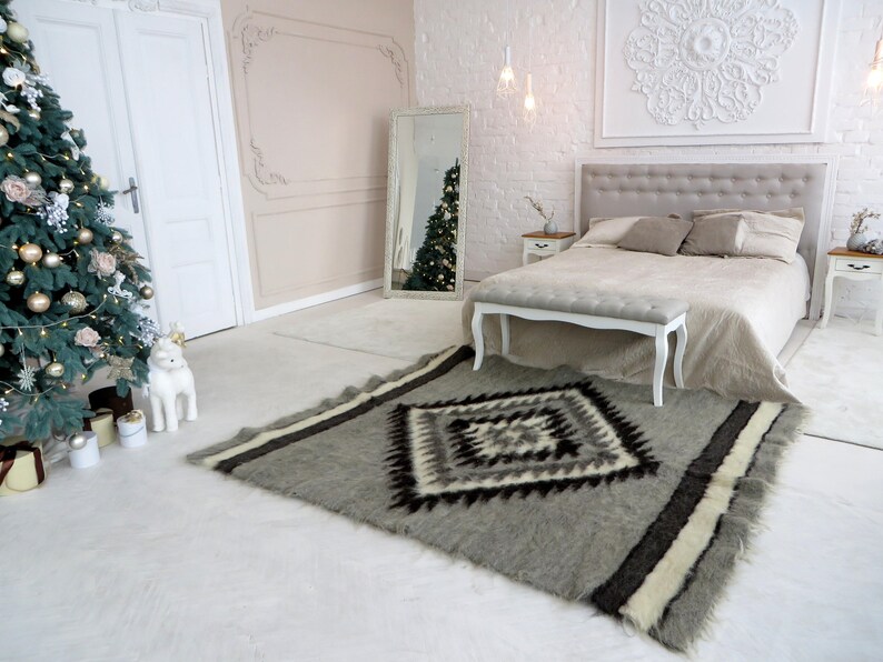 Scandinavian Wool Blanket Queen Size Bed Cover Gray Wool Etsy