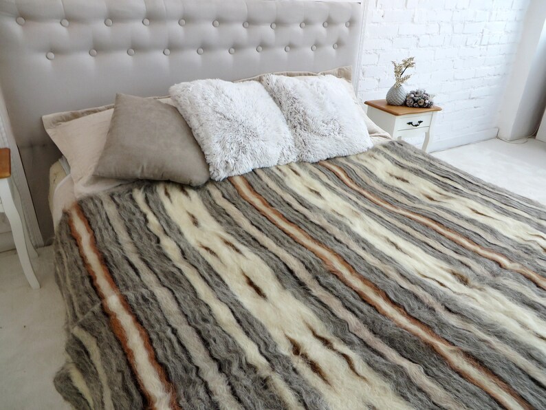 Wool Blanket Icelandic Throw Handmade Coverlet Woven Throw Etsy